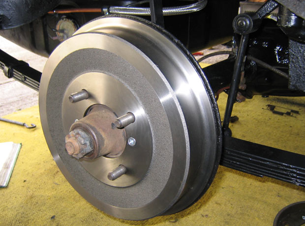 Brake drum in place